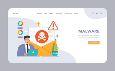 Digital virus threat concept. Flat vector illustration