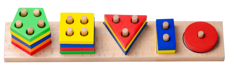 Children's toy wooden sorter on white background isolation