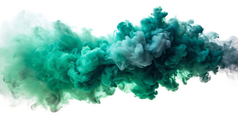 Fototapeta premium green smoke explosion on white background