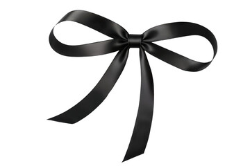 black ribbon bows on a transparent background