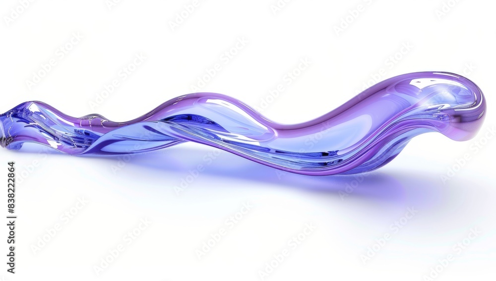 Poster abstract 3d glass in the form of a wave. illustration of 3d rendering.