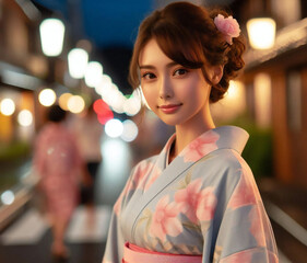 浴衣を着た女性