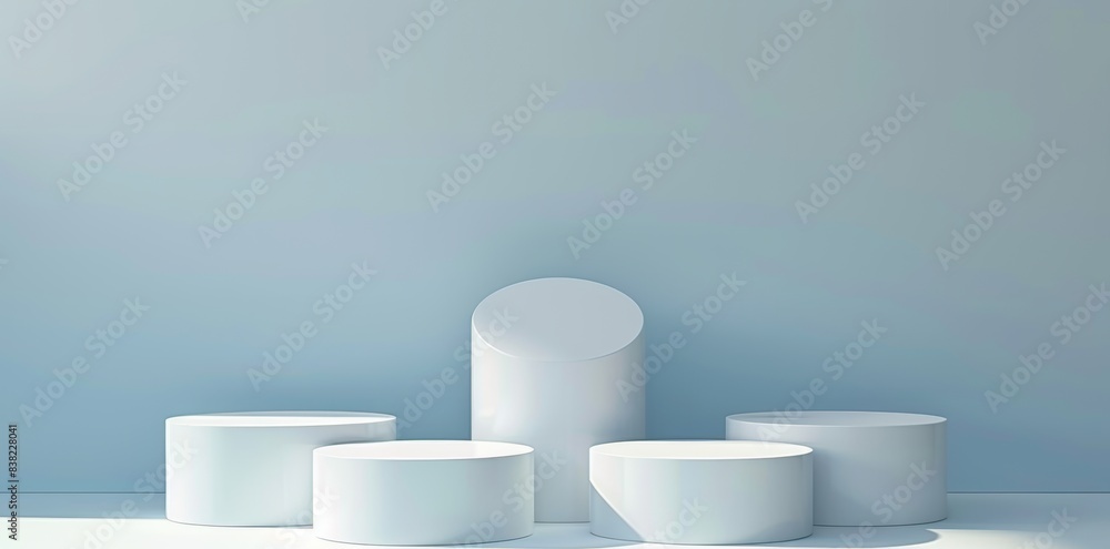 Poster a minimalistic background with a podium on a white background for an illustration of a product prese