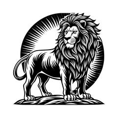 silhouette lion on a white background