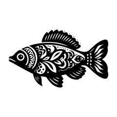 fish silhouette on white background