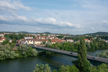View of a part of the city of Aschaffenburg, Bavaria , Germany