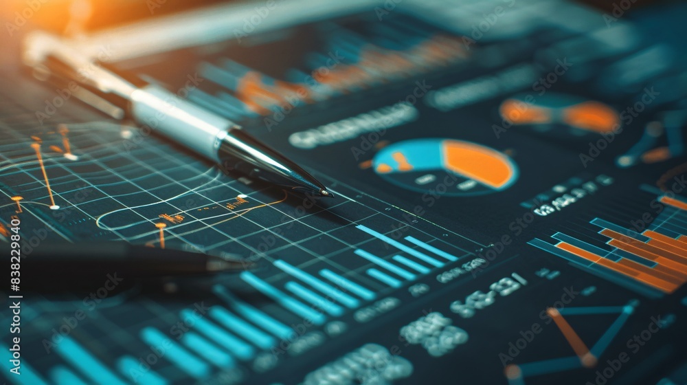 Poster an image of a financial document with stock market performance data and analysis charts