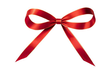 red ribbon bows on a transparent background