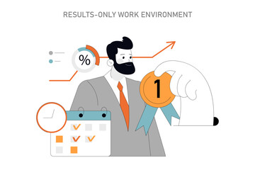 Results-Only Work Environment Vector illustration