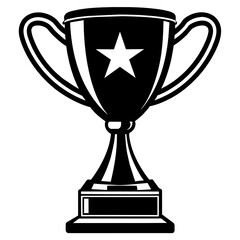 gold trophy cup vector illustration