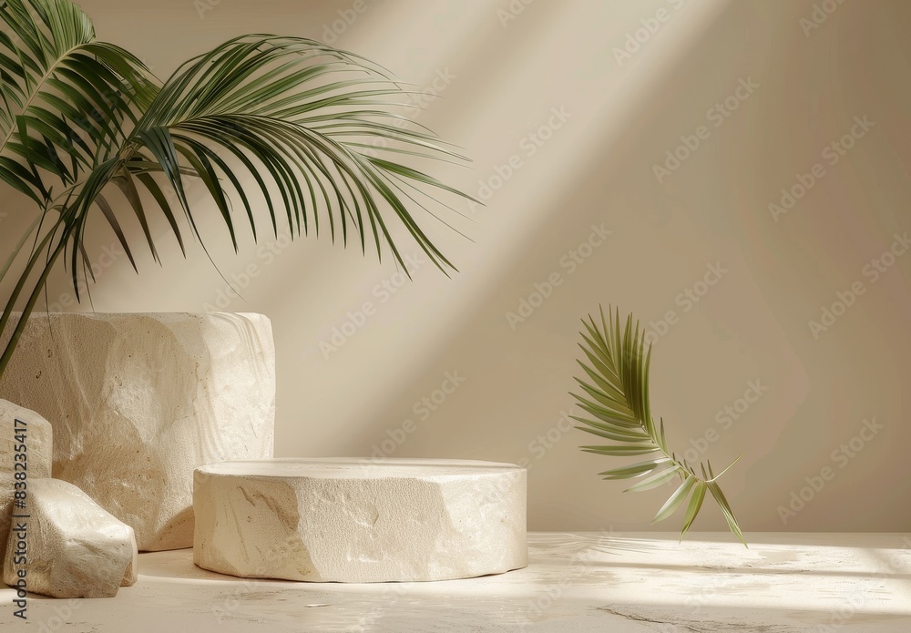 Poster backdrop for abstract product presentation platform in 3d