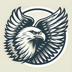 Obraz premium Vintage mascot eagle logo design eagle with wings