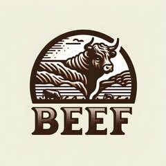 
Vintage mascot beef logo design 