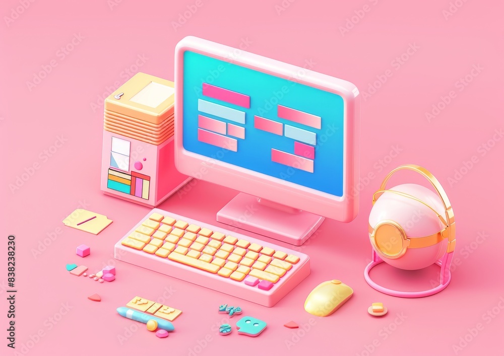 Poster ui/ux design concept in 3d rendering. mobile applications, smartphones connections, modern user inte