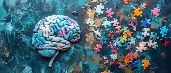 Obraz premium Alzheimer awareness day, dementia diagnosis, Parkinson disease