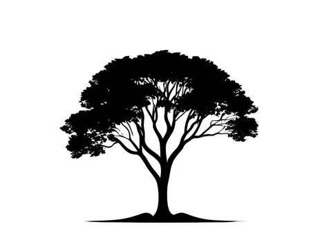 recommend clip art: schwarze Silhouette Kontrast Baum icon isoliert auf weißen Hintergrund, Freisteller