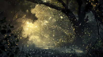 spider web showing how we are connected to nature, the fragility of life and all weaving our paths