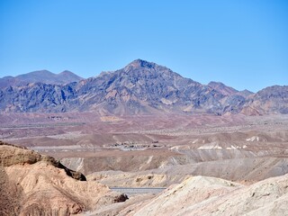 Death Valley with Massive Rock Formation