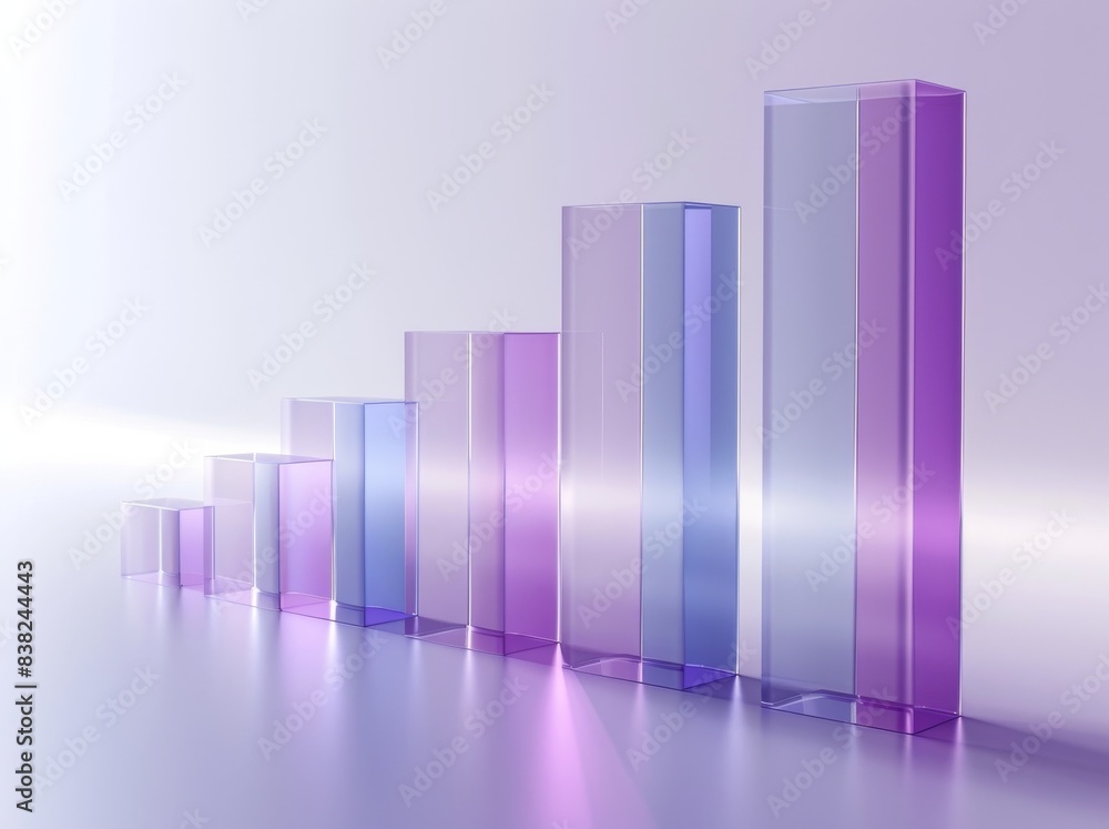 Poster the background is a 3d rendering with a row of violet blue square translucent glass shapes isolated 