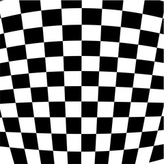 Obraz premium Wavy optical illusion checker pattern background, trippy checkerboard