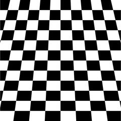 Naklejka premium Wavy optical illusion checker pattern background, trippy checkerboard