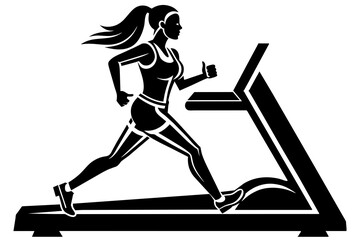 while jogging silhouette vector illustration