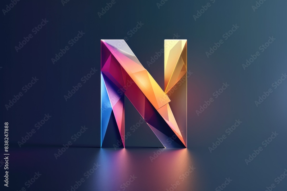 Poster a creative composition of geometric shapes forming the letter 'n'