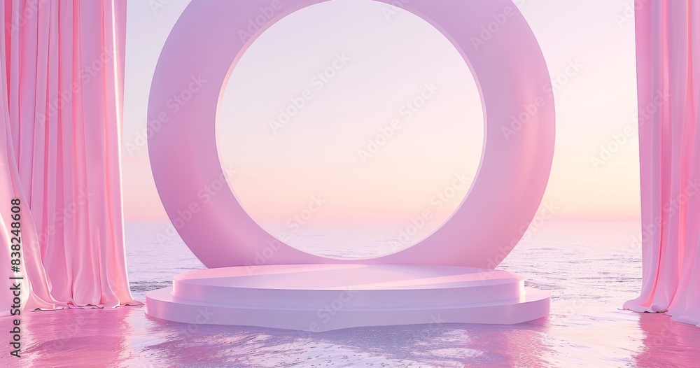 Poster the 3d rendered image shows an abstract colorful geometric shape background.