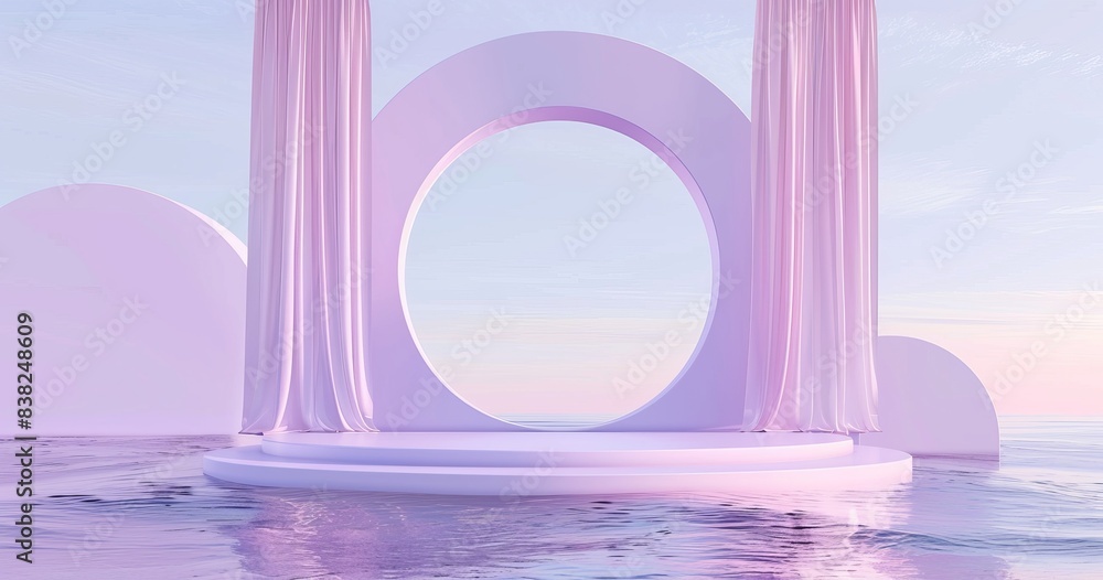 Aufkleber 3d render image of abstract geometric shape background. 3d rendering.
