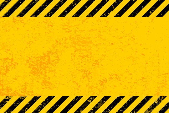 Black and yellow warning line striped background