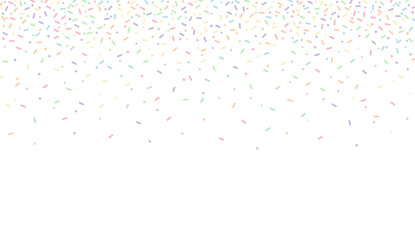 Colorful sprinkles banner background, colorful falling decorative sprinkles background. Christmas cards.