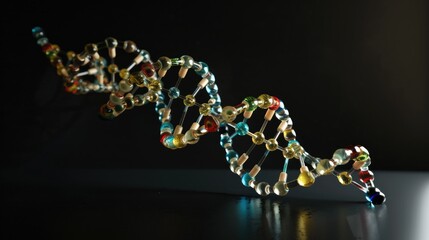 Spiral DNA, scientific background, banner, 3d rendering