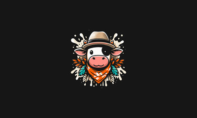 Fototapeta premium cartoon character cow vector flat design