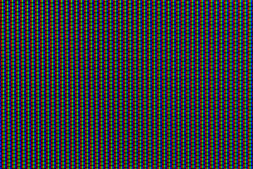 Color dot of a CRT TV screen (cathode ray tube) Shot using a macro technique, showing the details of each pixel 