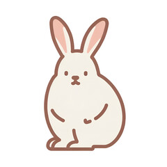 Obraz premium Rabbit transparent, simple icon, PNG, can be used easily and conveniently.