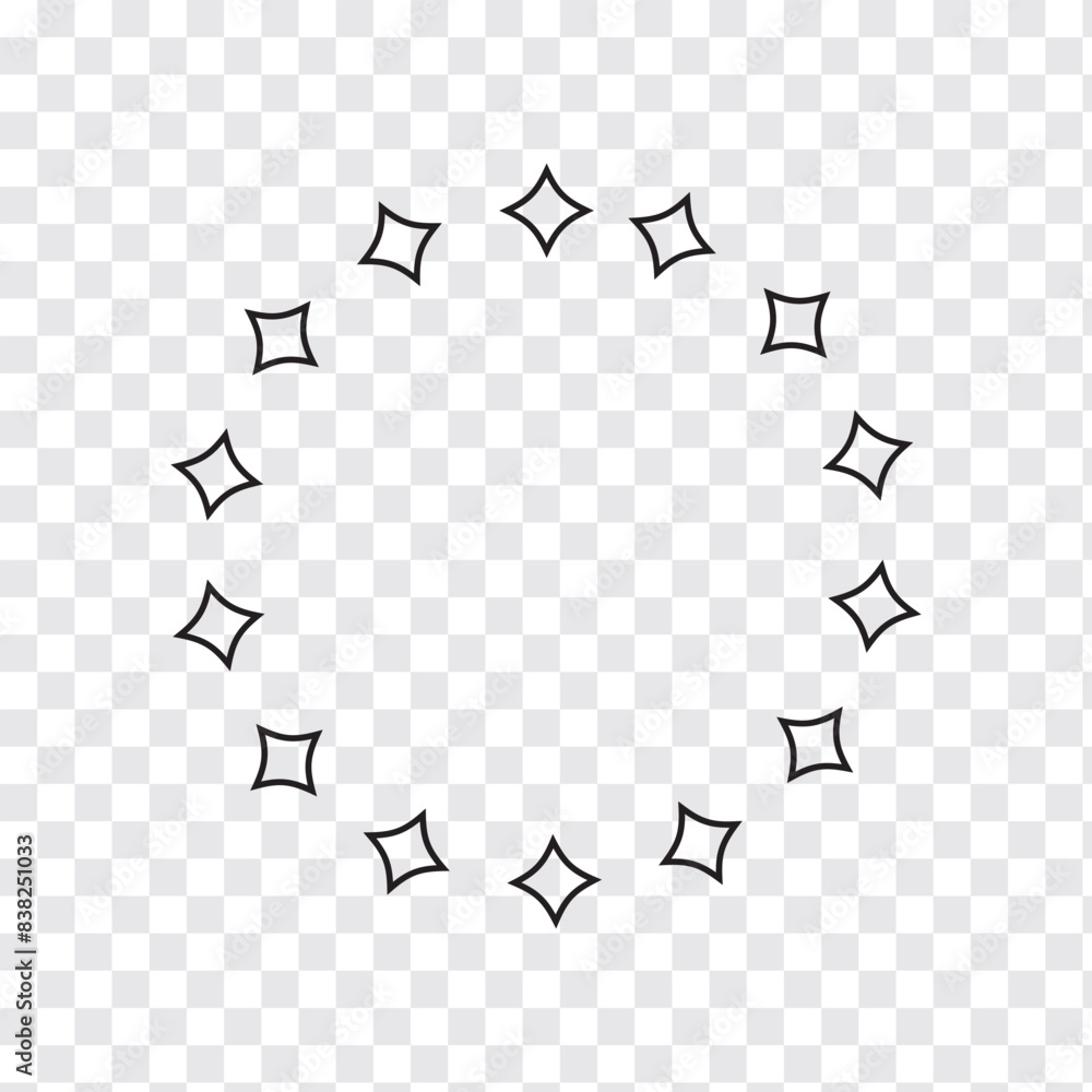 Poster star in circle isolated on white background vector illustration. stars in round circular emblem. sta
