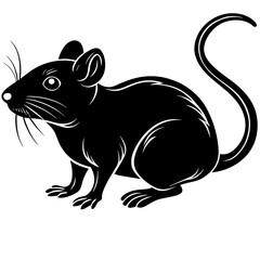 black-silhouette-of-a-mouse-on-a-white-background