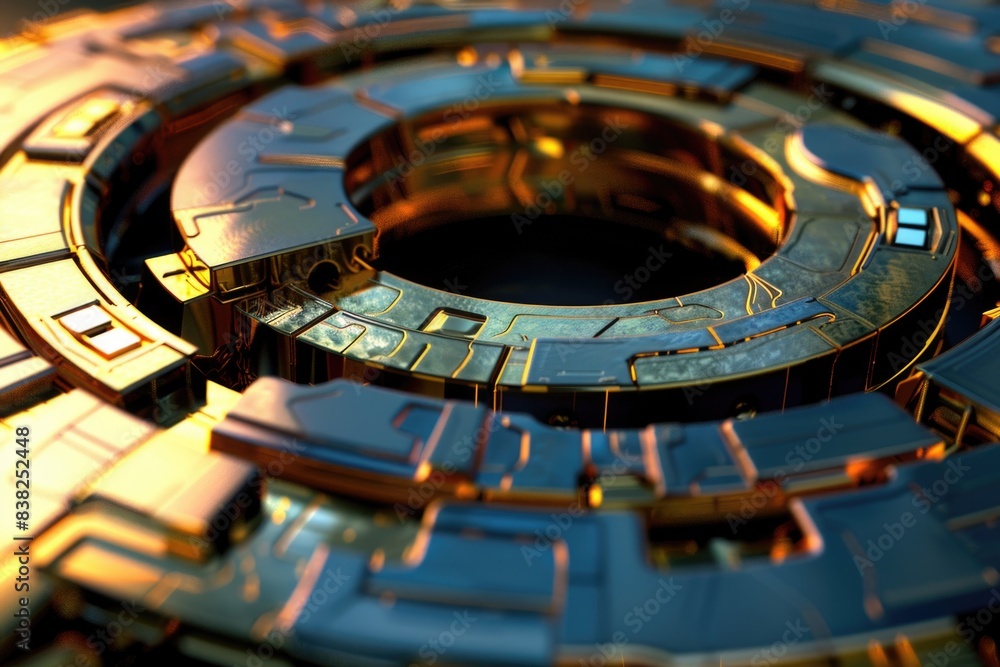 Aufkleber Close-up view of a circular structure with intricate details
