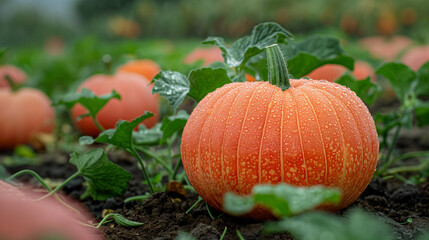 Obraz premium pumpkin on grass