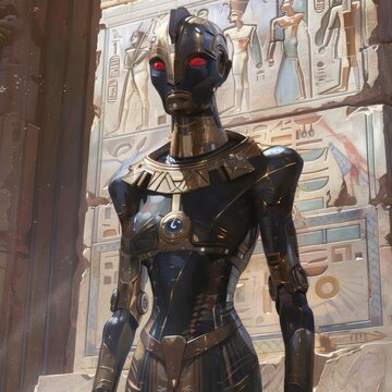 Science fiction god cyborg Tefnut