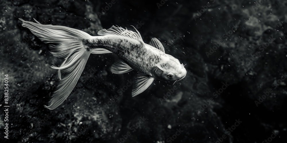 Poster a close-up image of a fish in a natural setting, suitable for use in educational or scientific conte