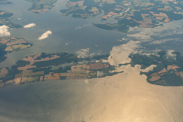Aerial view of Queenstown Maryland and the Eastern Chesapeake Bay 