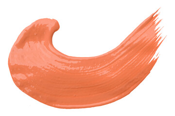 Orange brush strokes isolated on transparent background.