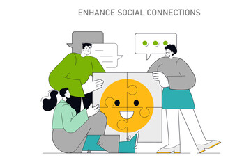 Fototapeta premium Employee well-being concept. Vector illustration.