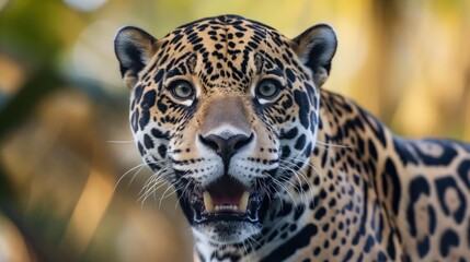 Naklejka premium jaguar in its natural habitat - rainforest animal