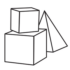 toys cubes in outline