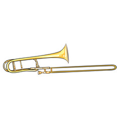 Obraz premium trombone - brass musical instrument