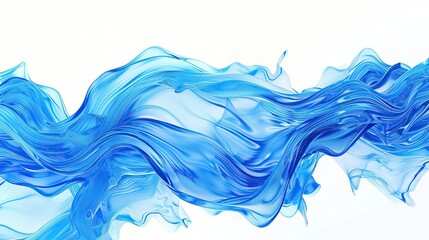 Fototapeta premium Cool lagoon blue wave abstract pattern, refreshing and clear, isolated on a white backdrop