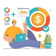 Asset Allocation concept. Flat vector illustration