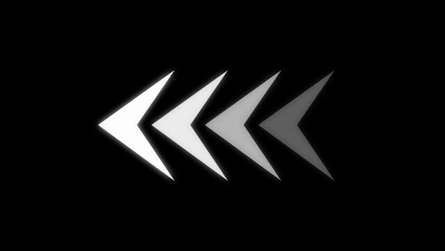 animated white arrow showing directions on black background.